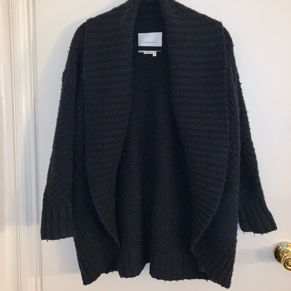 Anthropologie Black Open Cardigan Size S